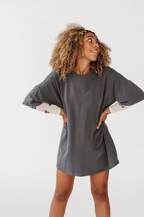 New Rules Oversized Tee// Charcoal